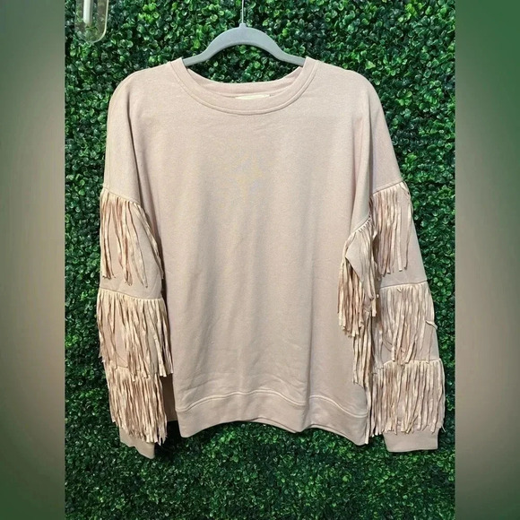 Fantastic Fawn Boho Fringe Sweatshirt - Size Small - Picture 3 of 10
